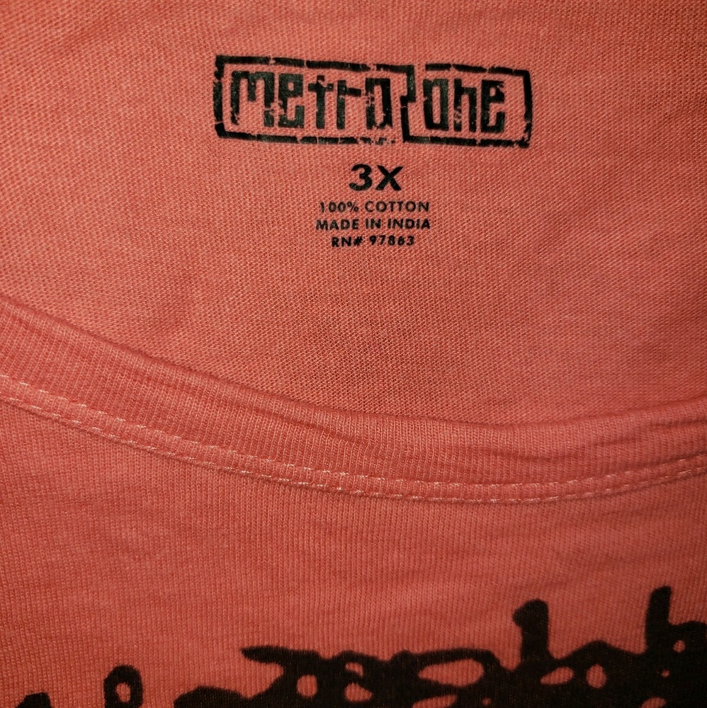 Metro One 3x Flawless dusty pink coral graphic tee - Picture 3 of 8